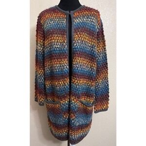 Christopher & Banks Womens XL Space Dye Chunky Knit Long Cardigan Sweater